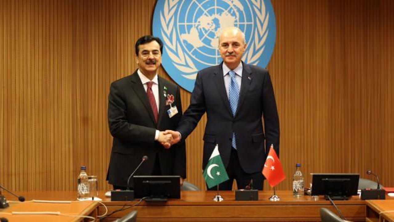 TBMM Başkanı Kurtulmuş, Pakistan Senatosu Başkanı Gilani ile görüştü