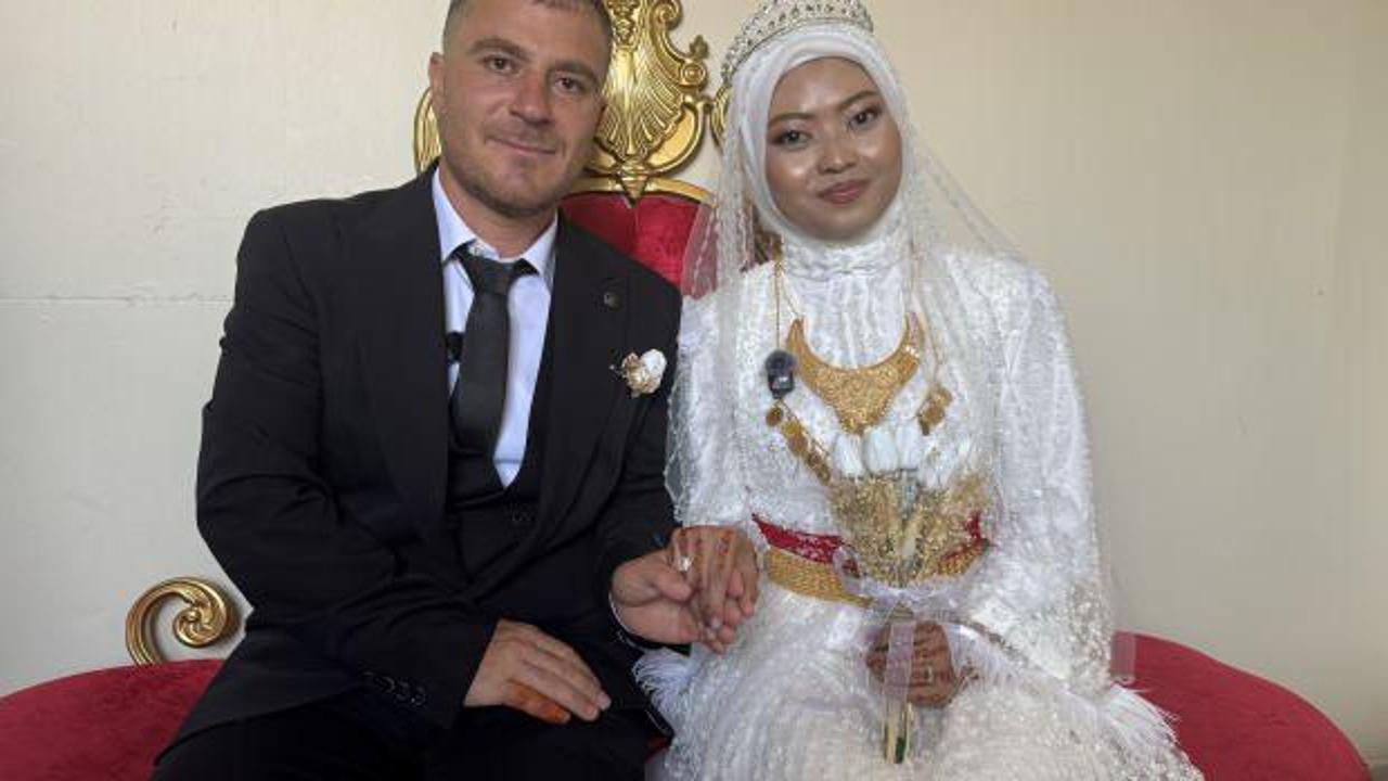 Endonezya'dan Hakkari'ye gelin geldi