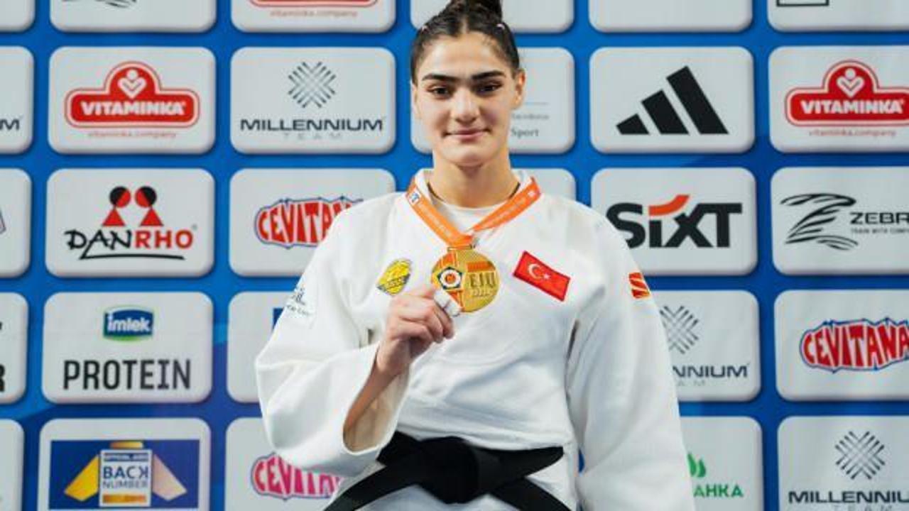 Milli judocu Sinem Oruç'tan Üsküp'te altın madalya