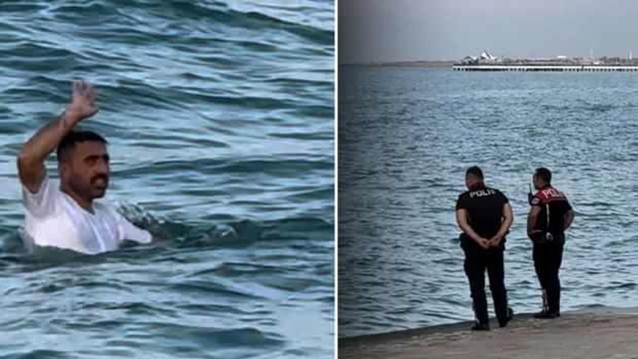 Yakalanmamak için denize atladı! Polis kılını bile kıpırdatmayınca teslim oldu