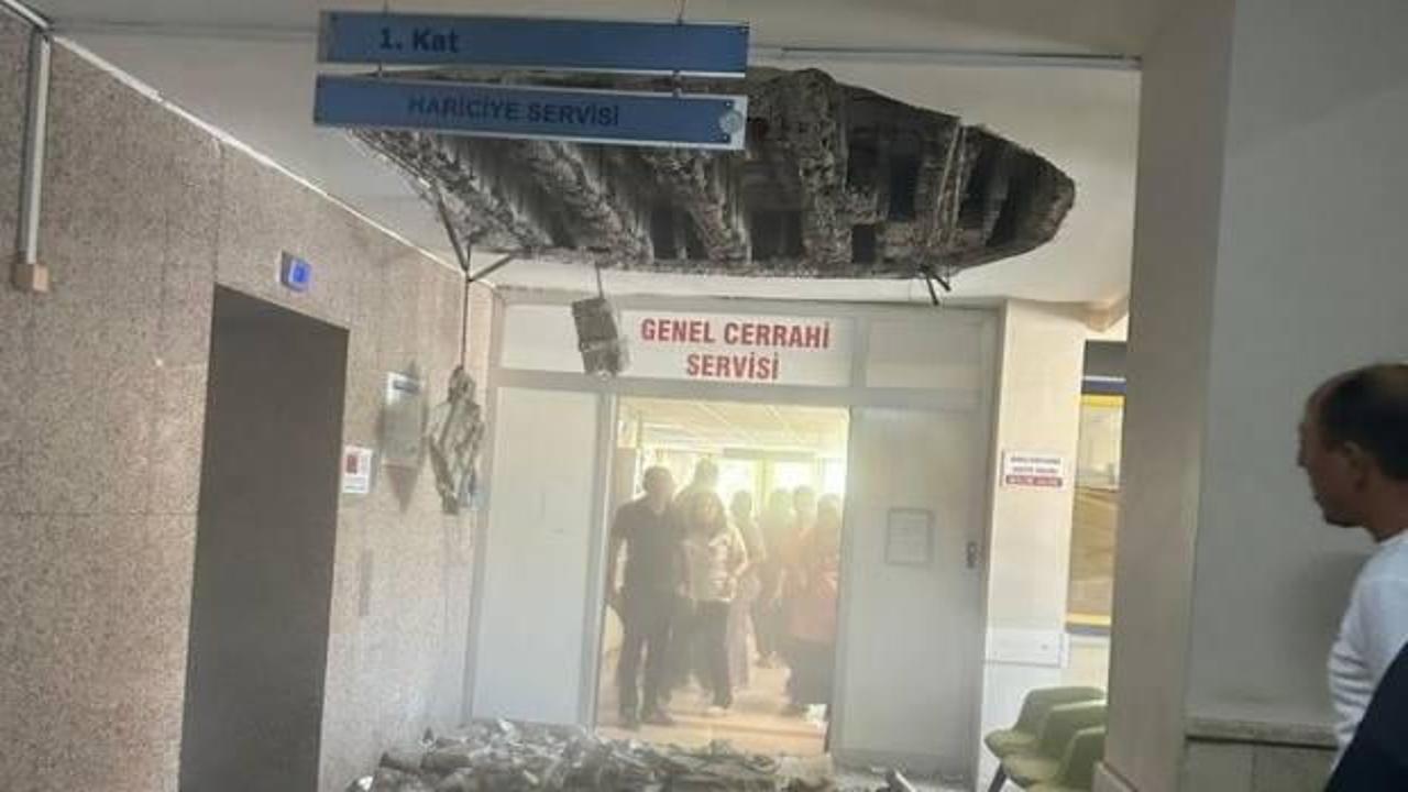  Denizli Devlet Hastanesi'nin tavanı çöktü