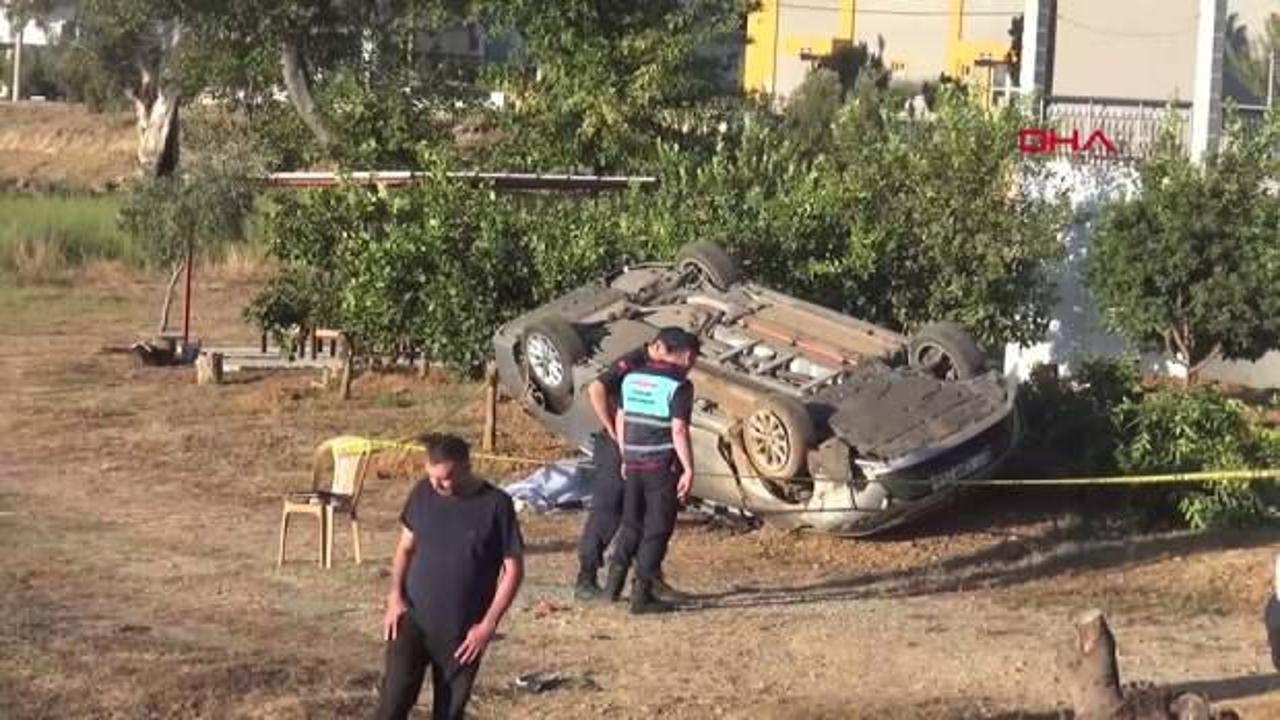 Antalya'da feci kaza! Otomobil bahçeye uçtu