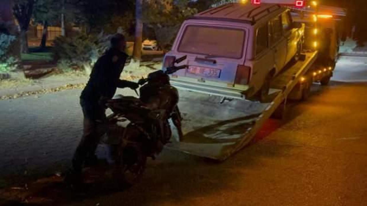 Polisten kaçan motosikletli kaza yapmış halde bulundu