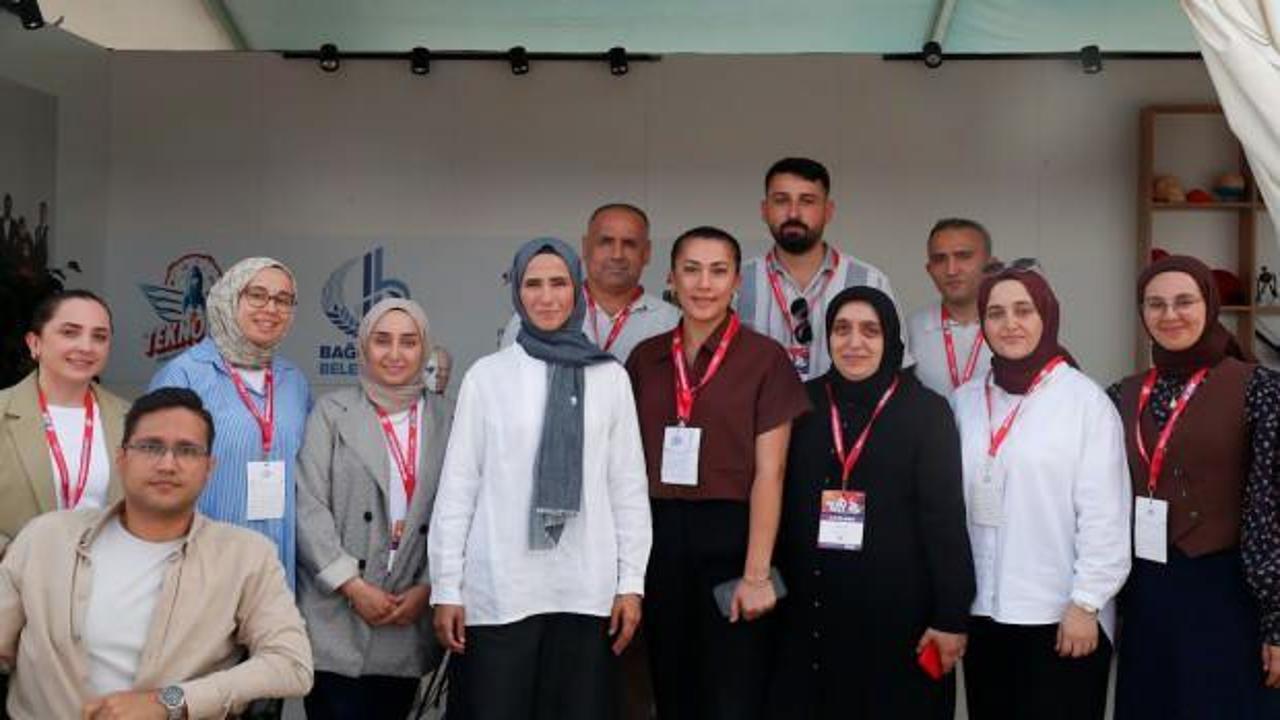 Sümeyye Erdoğan Bayraktar, Bağcılar Belediyesi Engelliler Sarayı standını ziyaret etti