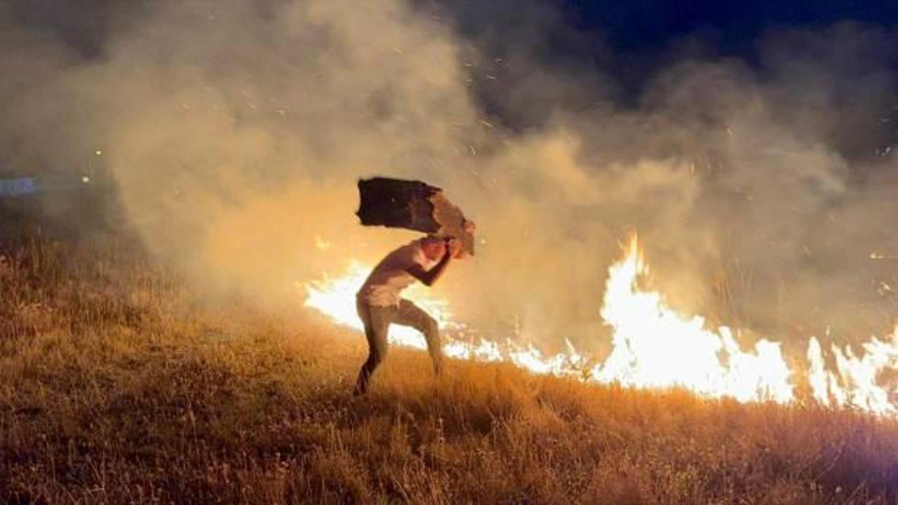 Yerleşim yeri yakınında çıkan anız yangını paniğe neden oldu