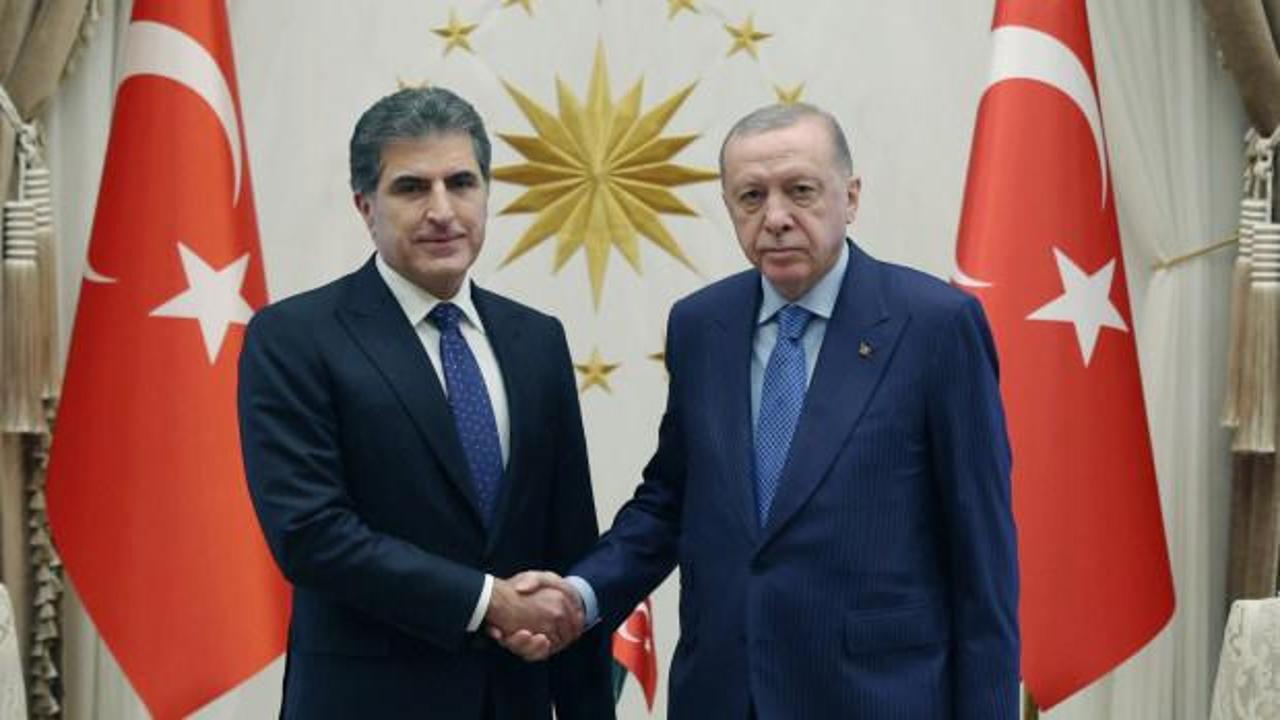 Cumhurbaşkanı Erdoğan, Barzani ile g&ouml;r&uuml;şt&uuml;