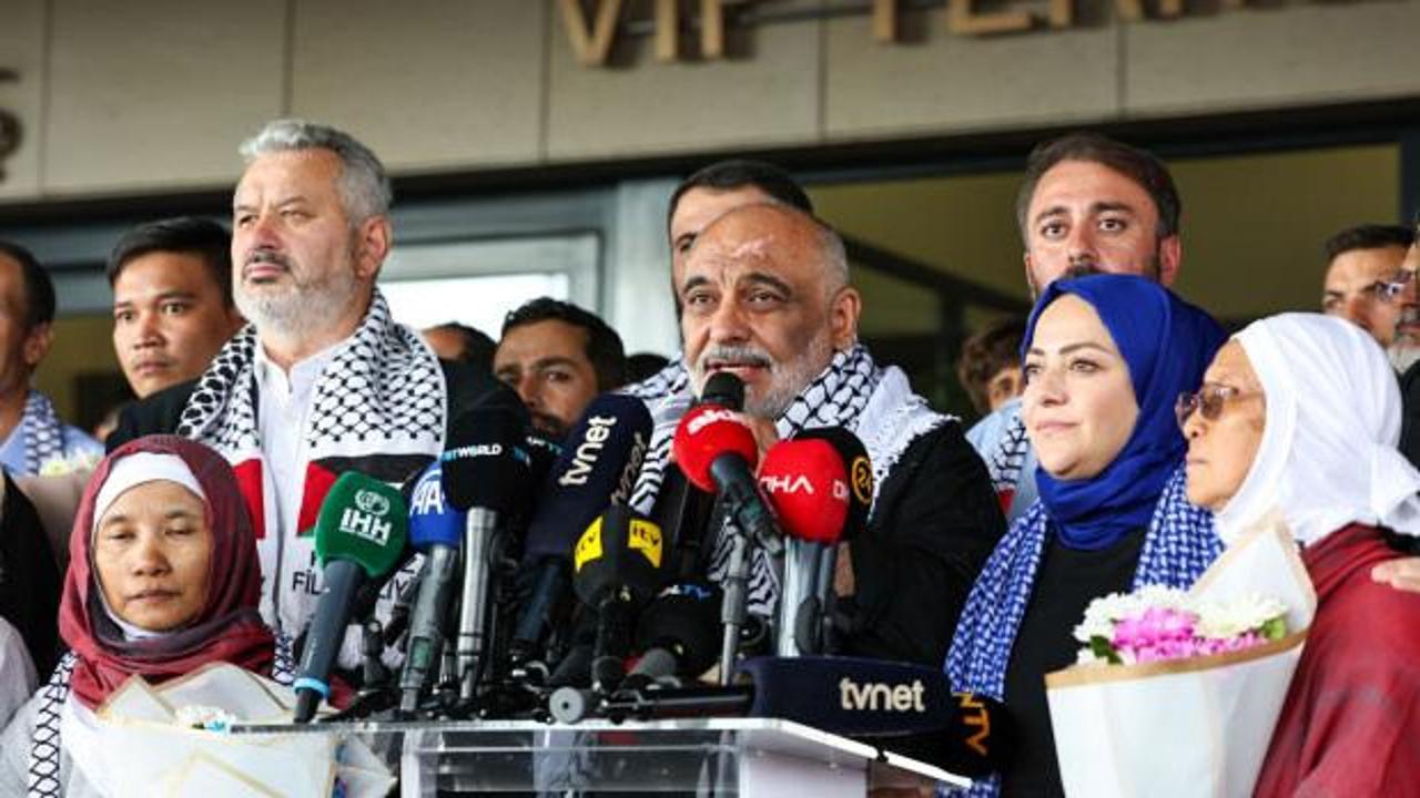 Özgürlük Filosu aktivistleri İstanbul Havalimanı’nda karşılandı
