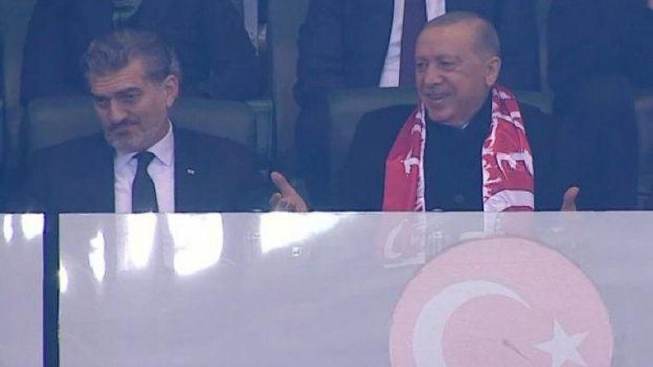 Başkan Erdoğan gole böyle sevindi! Gürcü liderin yüzü düştü