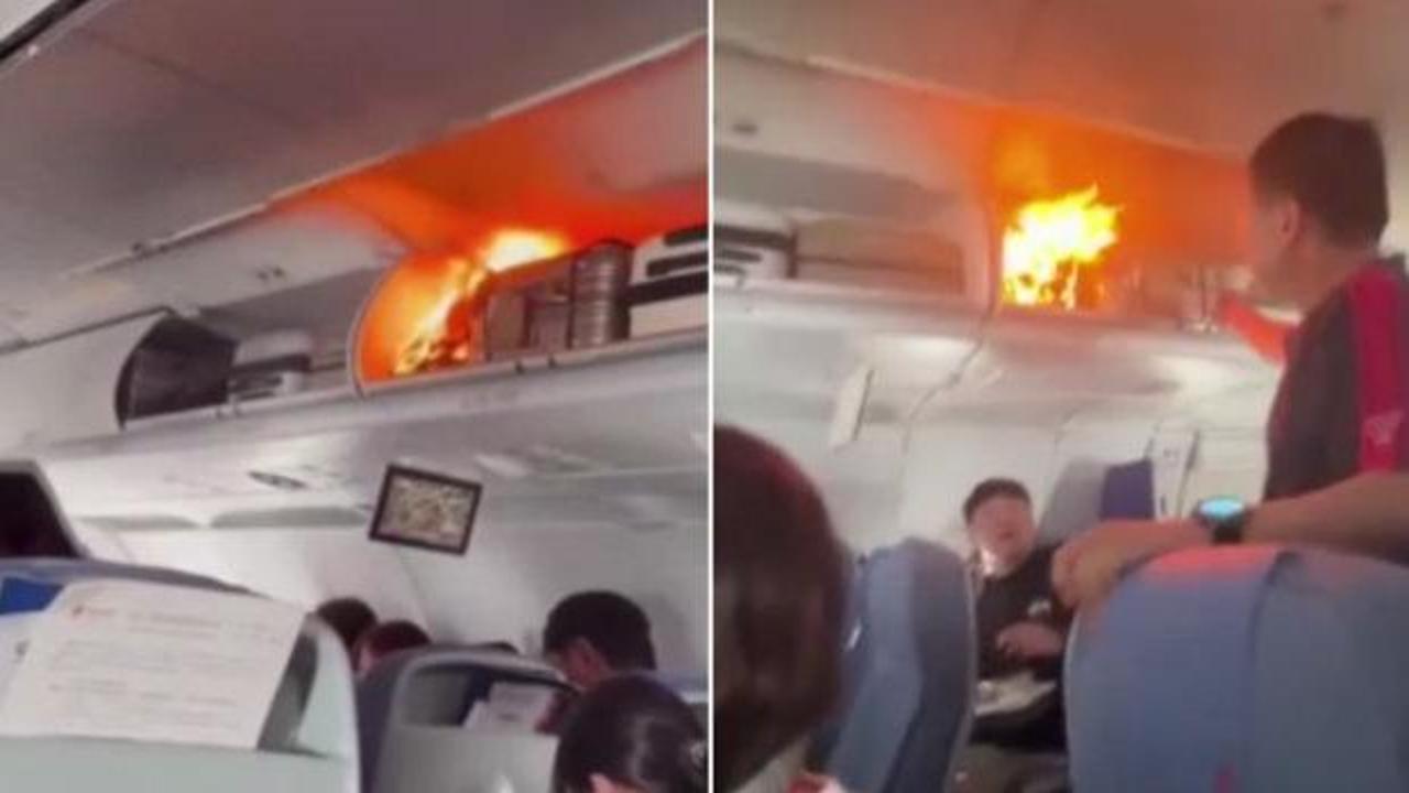 Havada panik! El bagajındaki batarya alev aldı, uçak acil iniş yaptı