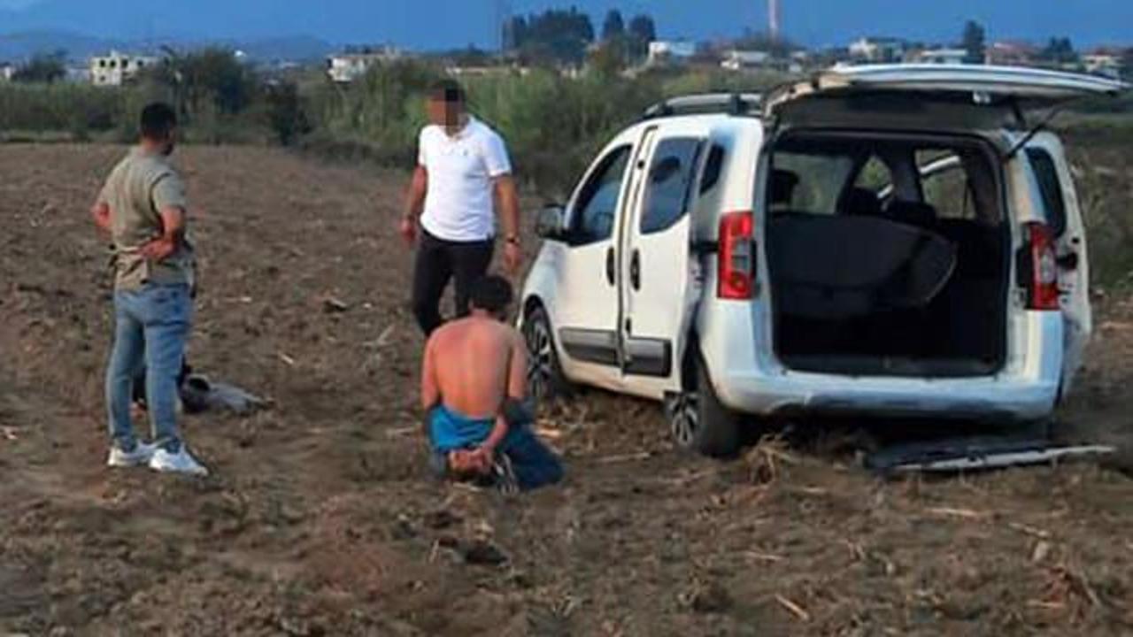 Cezaevi firarileri kaçarken araçlarıyla girdikleri tarlada yakalandı