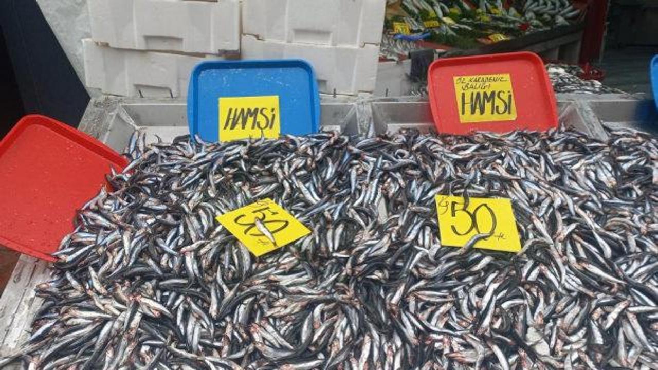 Hamsinin kilosu 50 liraya d&uuml;şt&uuml;, vatandaşlar poşet poşet aldı