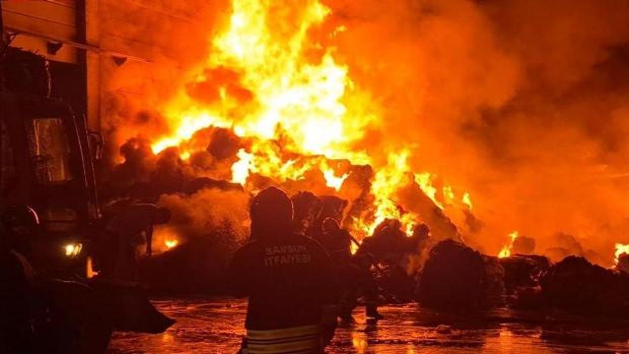 Samsun'da geri dönüşüm fabrikasında yangın
