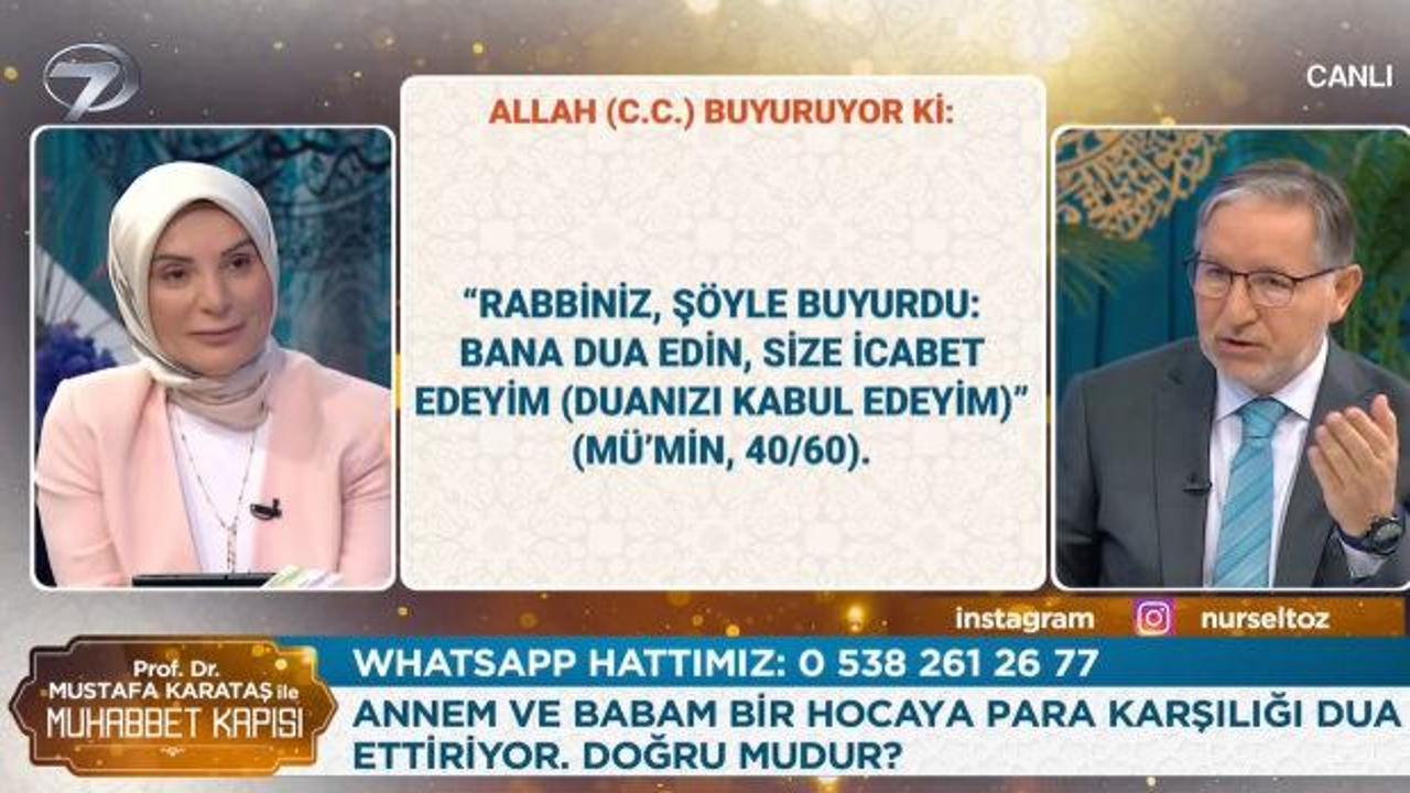 Yayında 'para karşılığı dua' sorusu gündem oldu! Mustafa Karataş yanıtladı