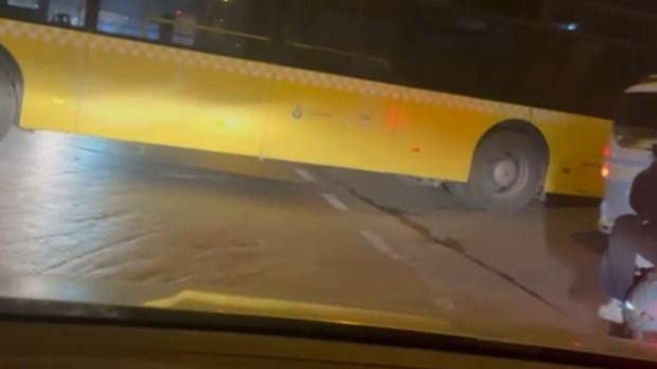 D&ouml;n&uuml;ş yapmak isteyen İETT yolda sıkıştı