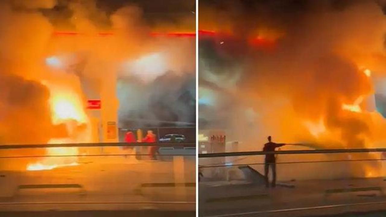 &Ccedil;ekmek&ouml;y'de ara&ccedil; benzinliğe daldı, facianın eşiğinden d&ouml;n&uuml;ld&uuml;