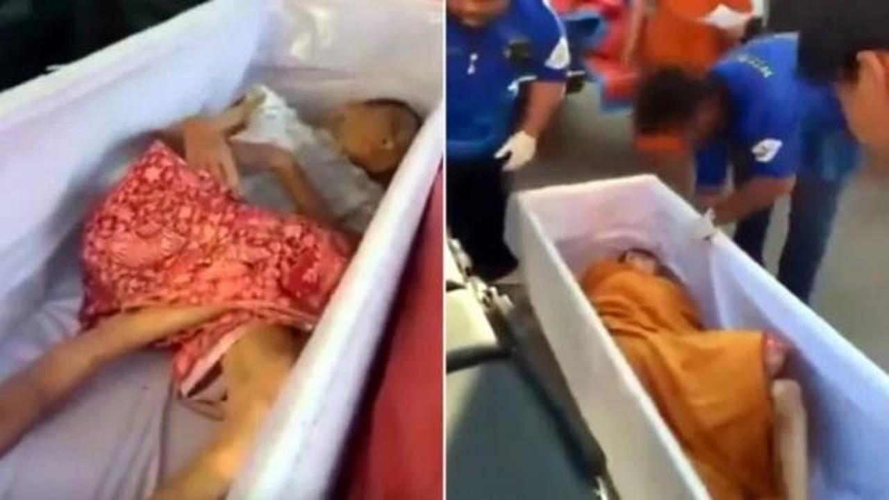 Öldü sanılan kadın cenazesinde canlandı