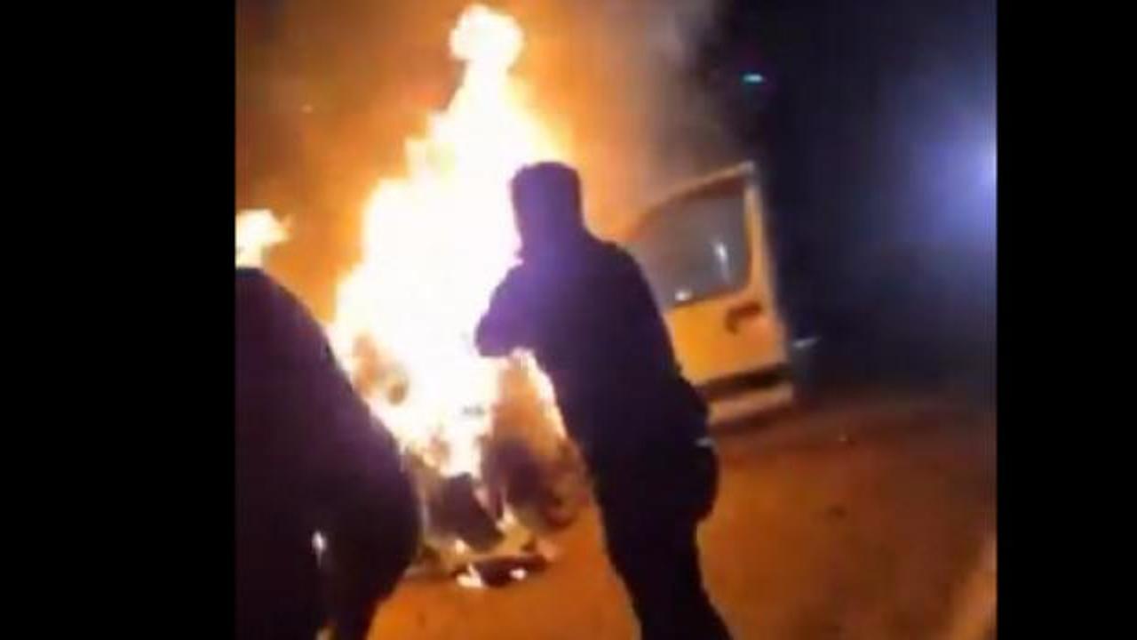 Alev alan araçtaki 5 kişiyi kurtardı! Bakandan tebrik mesajı