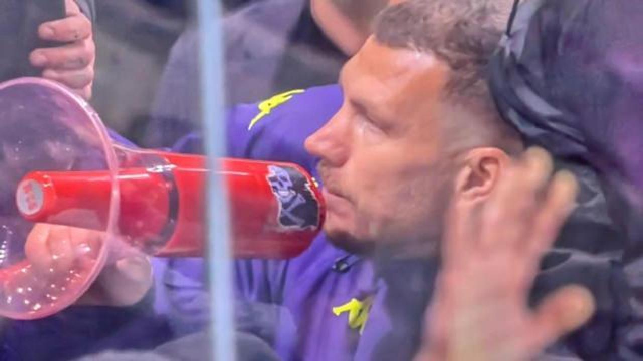 Maç biter bitmez Dzeko megafona sarıldı: Taraftarın gözü döndü