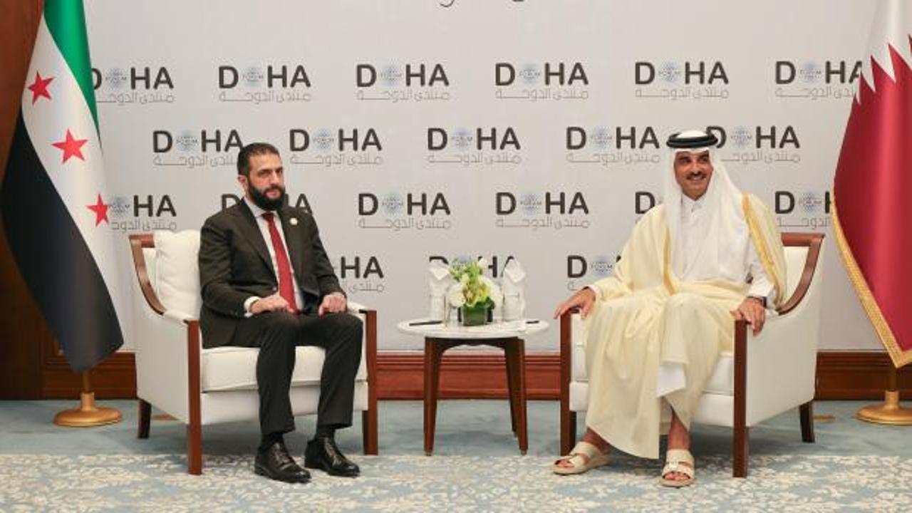 Suriye Cumhurbaşkanı Şara, Doha'da Katar Emiri Al Sani ile görüştü
