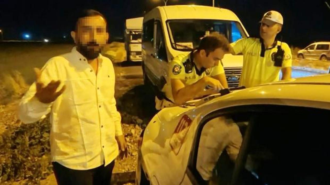 0.03 promil fazla alkoll&uuml; &ccedil;ıkınca ehliyeti alındı: Polisle tartıştı