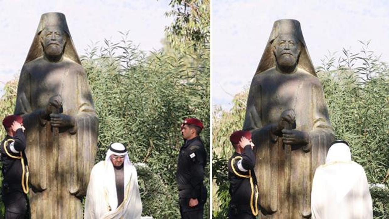 BAE Devlet Başkanı Al Nahyan, Makarios anıtına &ccedil;elenk koydu