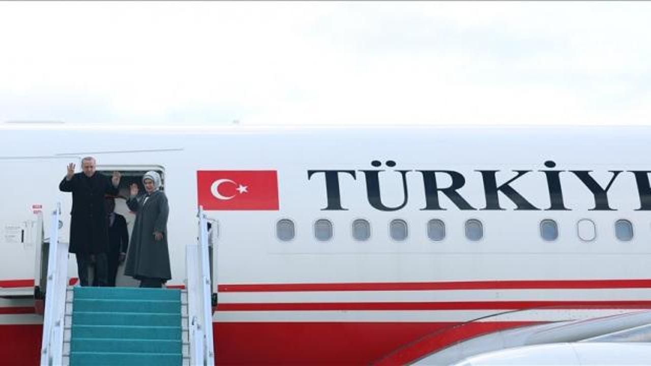 Cumhurbaşkanı Erdoğan T&uuml;rkmenistan'a geldi