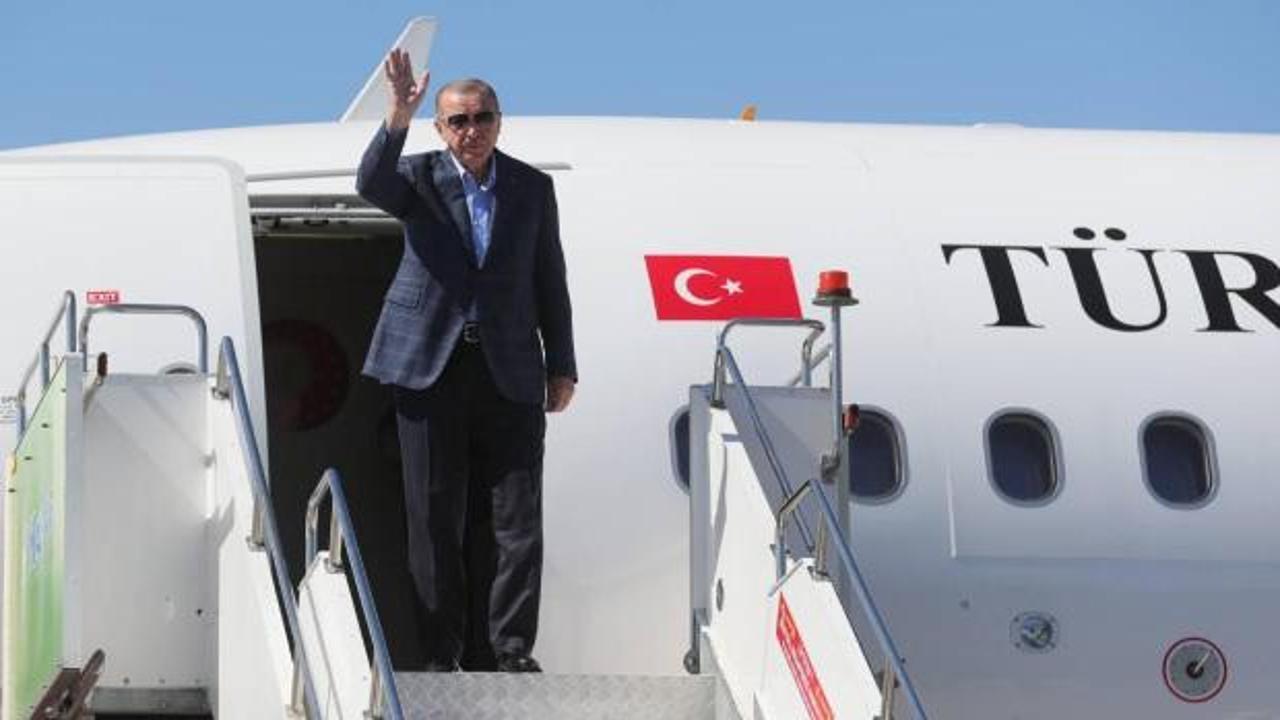 Cumhurbaşkanı Erdoğan, Türkmenistan'dan yurda döndü