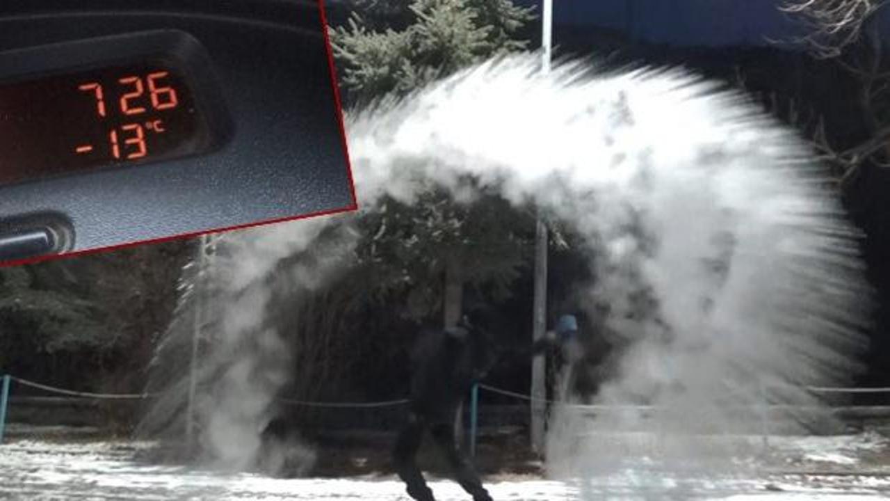 Kent buz kesti! Termometreler eksi 13'ü gösterdi