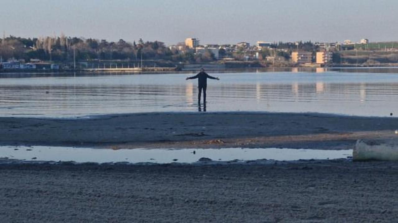 Tekirdağ&rsquo;da deniz 20 metre &ccedil;ekildi