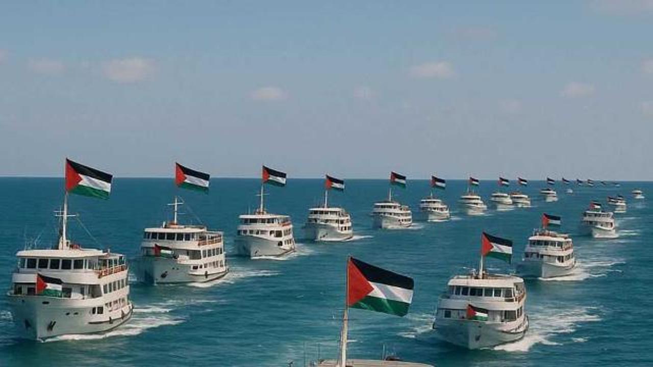 100 farklı &uuml;lkeden y&uuml;zlerce gemi Gazze i&ccedil;in yola &ccedil;ıkıyor