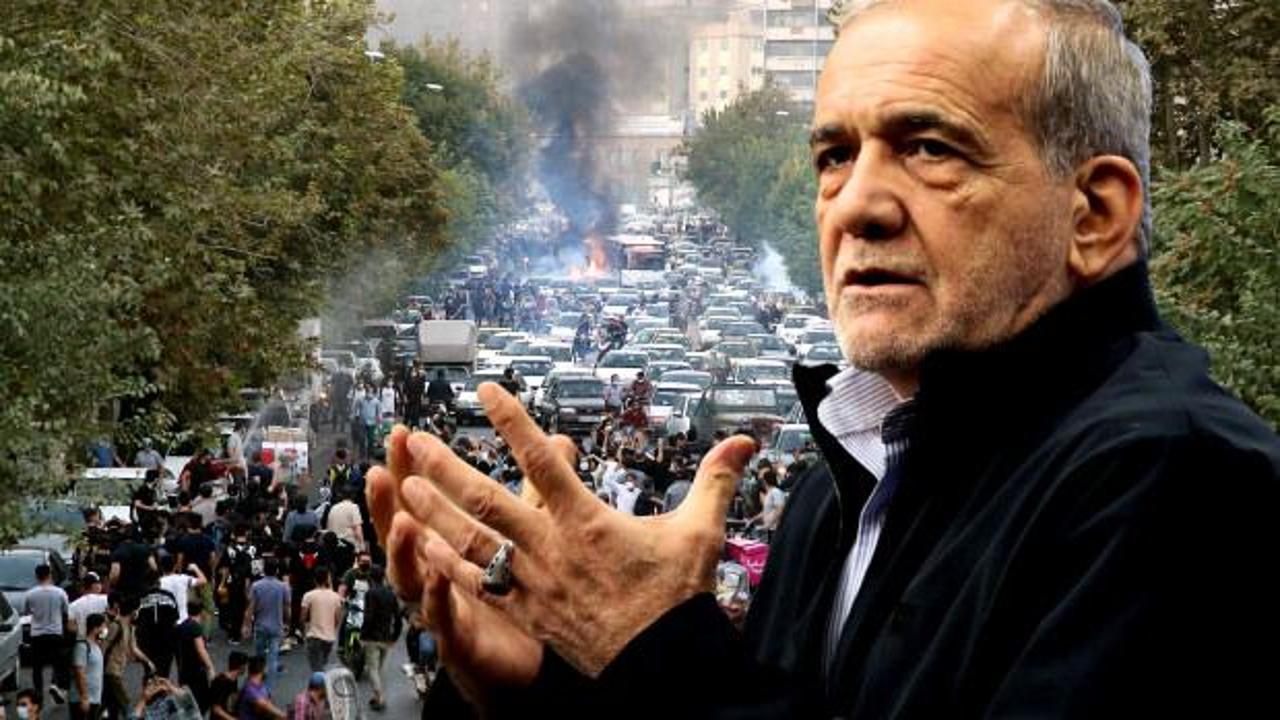 İran'da kriz! Halk sokaklara döküldü! Pezeşkiyan'dan ilk açıklama: ABD'ye suç atmayın