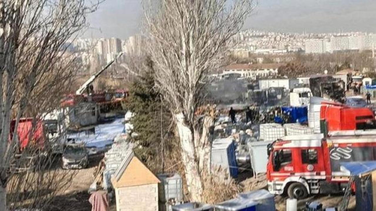 Ankara'da büyük yangın! 7-8 TIR alev alev yandı, valilikten ilk açıklama