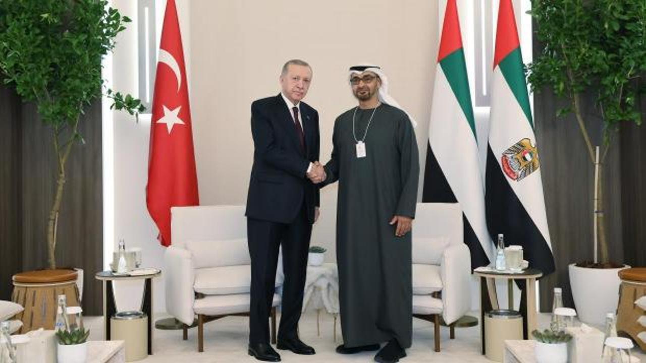 Erdoğan, BAE Devlet Başkanı Al Nahyan ile g&ouml;r&uuml;şt&uuml;!