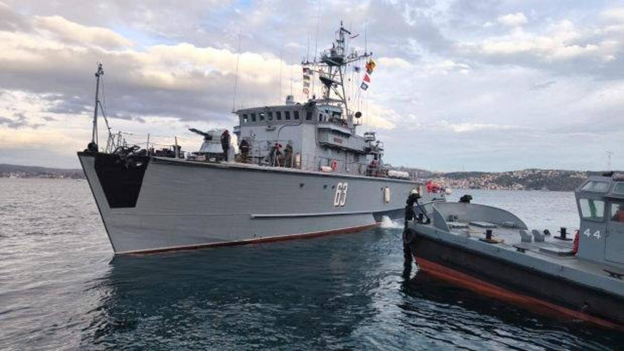 T&uuml;rkiye &ouml;nc&uuml;l&uuml;ğ&uuml;ndeki mayın avlama filosu Karadeniz'e a&ccedil;ıldı