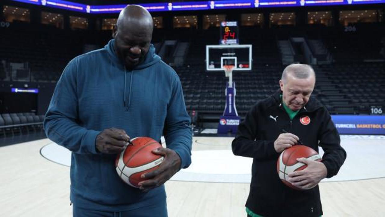 Cumhurbaşkanı Erdoğan, NBA efsanesi Shaquille O’Neal ile bir araya geldi