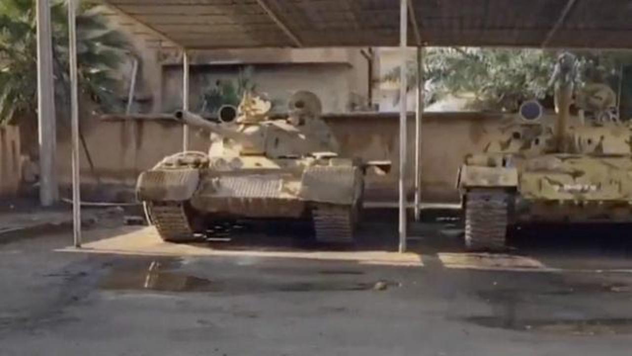 Suriye ordusu, YPG'li teröristlerin kaçarken geride bıraktığı tankları ele geçirdi