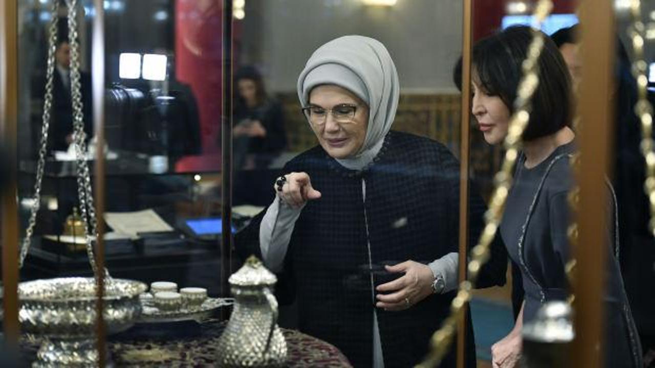 Ankara Palas'ta kültürel diplomasi: Emine Erdoğan, Mirziyoyeva ile bir araya geldi