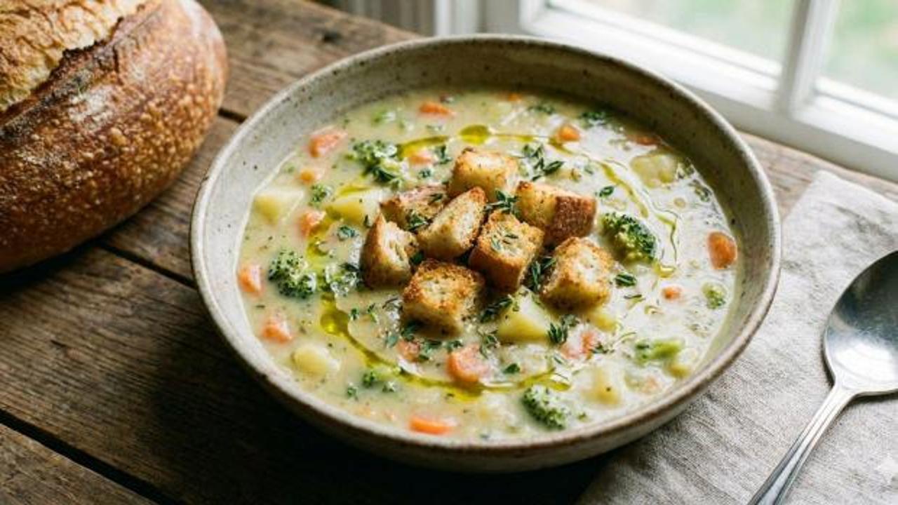 Soğuk g&uuml;nlere birebir: Kremalı sebze &ccedil;orbası tarifi