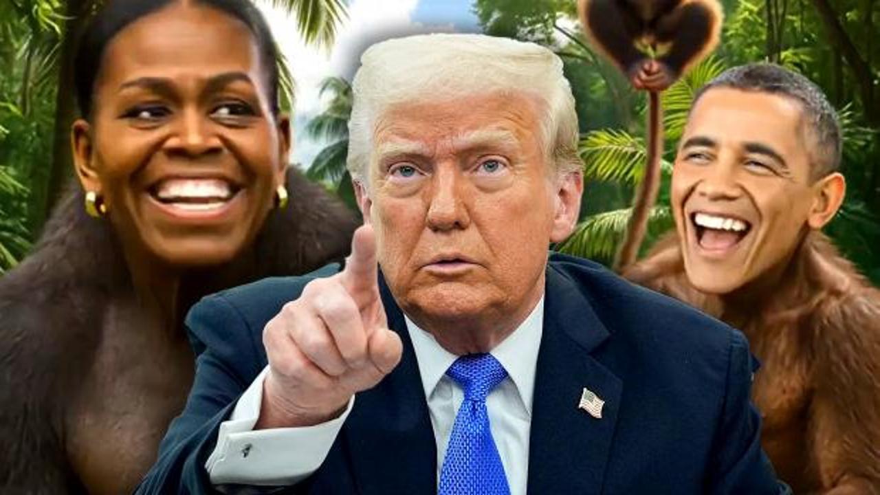 Trump'tan tüm dünyayı ayağa kaldıran hareket! Obama ve eşini maymuna benzetti