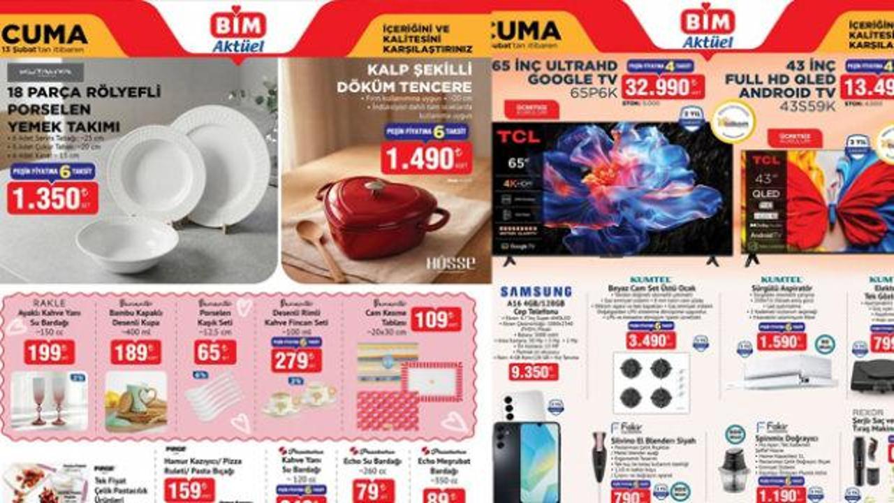 BİM 13 Şubat aktüel ürünler kataloğu! Samsung Akıllı Telefon, Yemek Takımı, Tıraş Makinesi