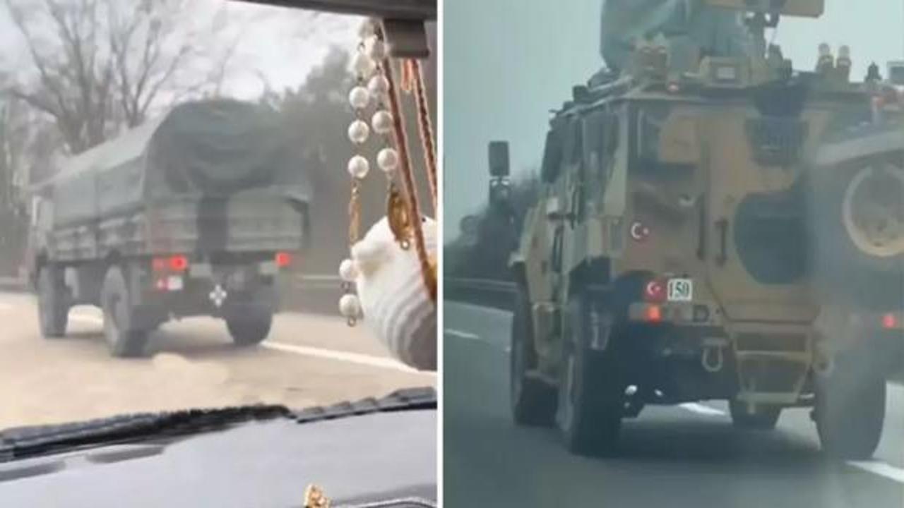 Türk askeri konvoyu Avrupa'da: Hayrete düşen Almanlar video çekip paylaştı!