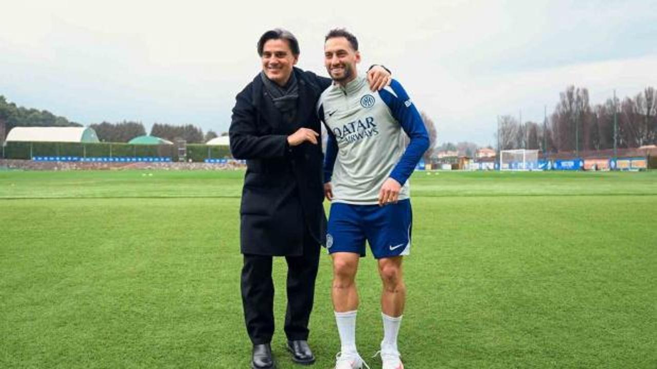 Vincenzo Montella, İtalya'da kaptan Hakan Çalhanoğlu ile görüştü