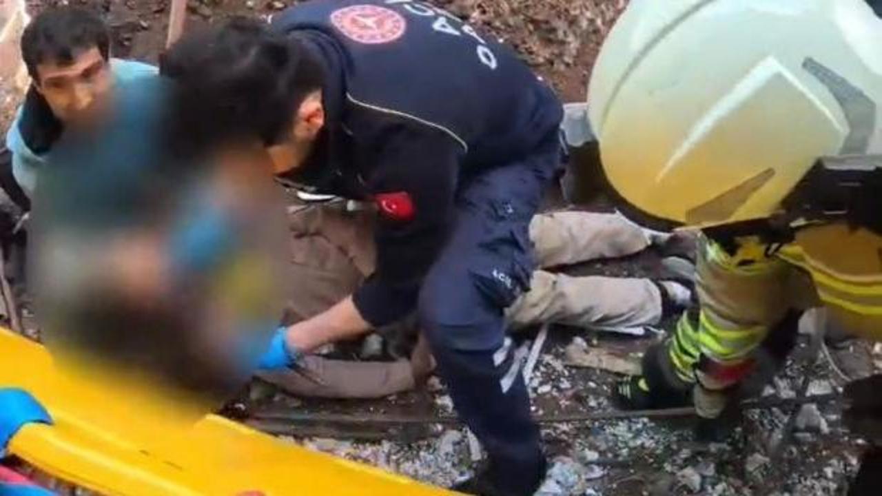 Diyarbakır'da feci kaza! Başına inşaat demiri saplandı!