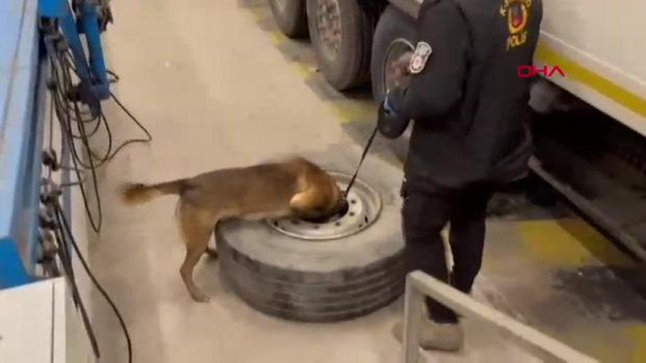 TIR'ın stepnesinde ele geçirildi: Tam 22,5 kilo!