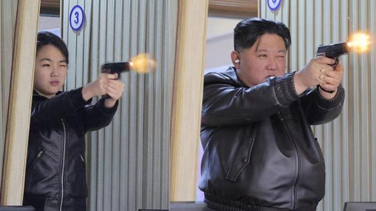 Kuzey Kore lideri 13 yaşındaki kızıyla atış talimi yaptı