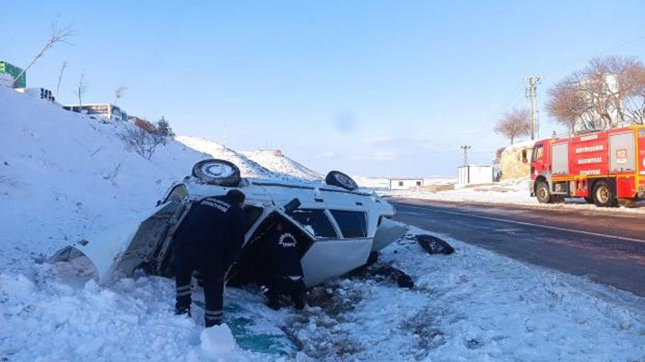 Mazıdağı&rsquo;nda otomobil takla attı: Yaralılar var