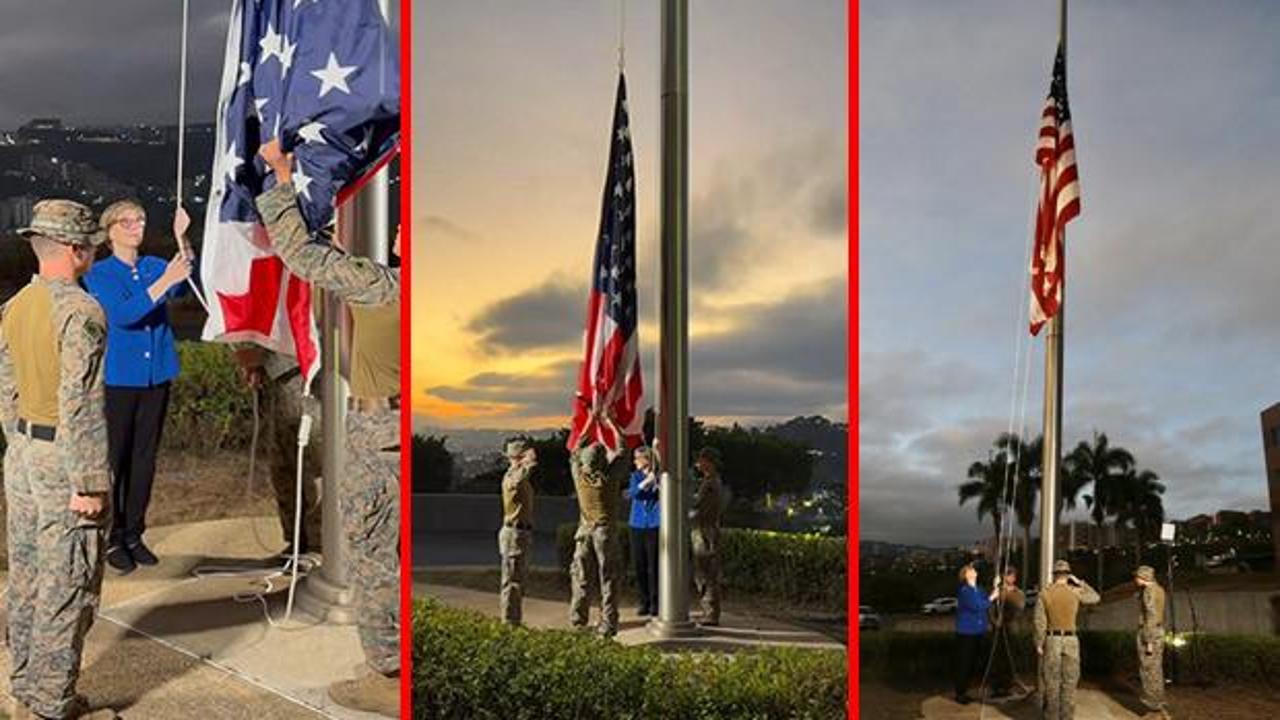 Venezuela'da 7 yıl sonra ABD bayrağı göndere çekildi