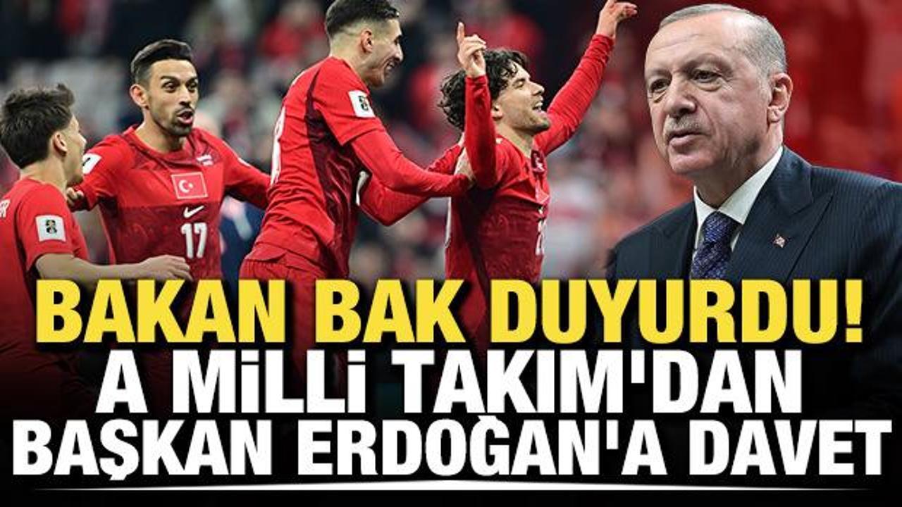 Bakan Bak duyurdu! Milli Takım'dan Başkan Erdoğan'a davet