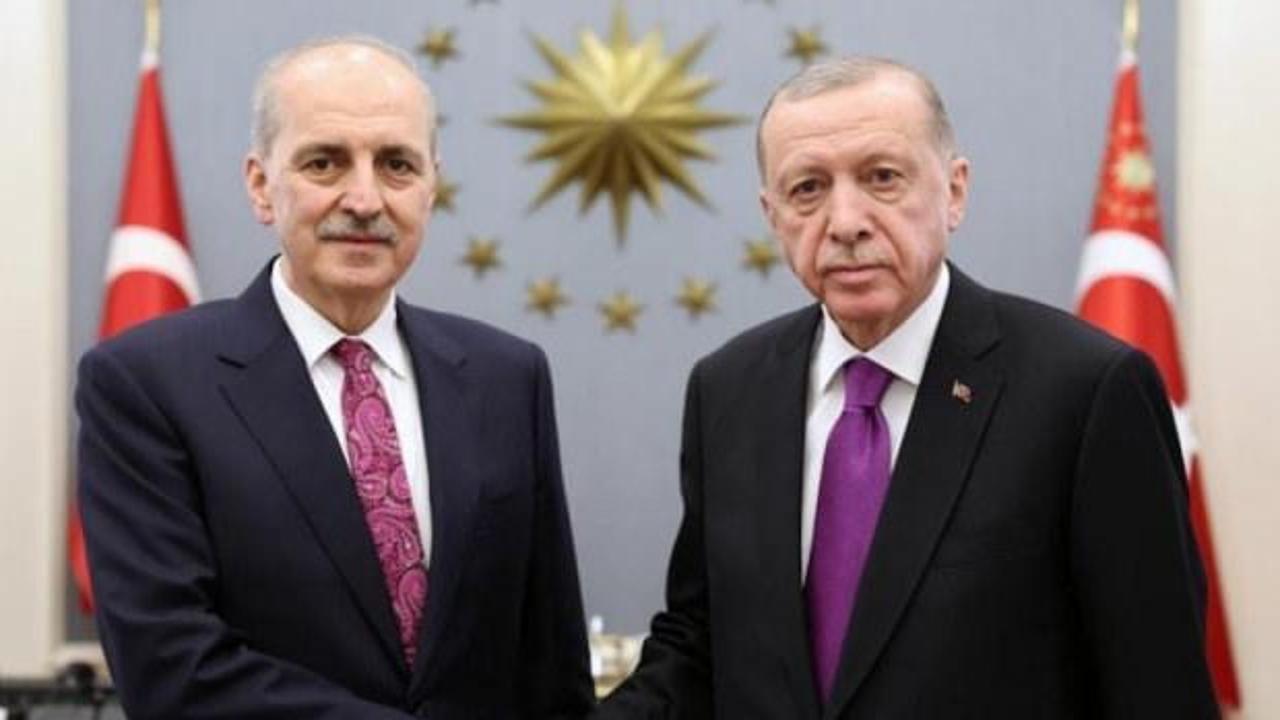 Cumhurbaşkanı Erdoğan, TBMM Başkanı Kurtulmuş ile g&ouml;r&uuml;ş&uuml;yor
