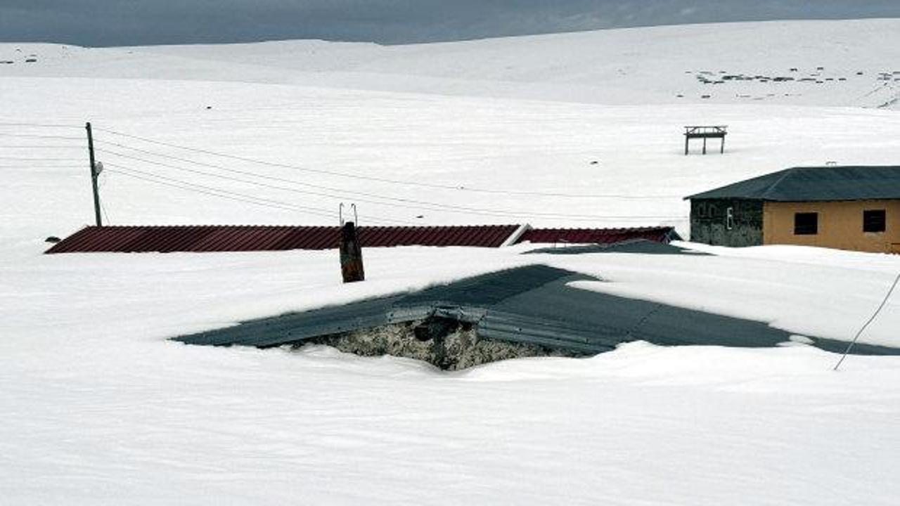 Ardahan'da yayla evleri kar altında kaldı